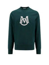 Logo Patch Round Neck Sweatshirt Green - MONCLER - BALAAN 2