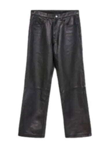 6019 PANTS BLACK loose leather - SUNFLOWER - BALAAN 1