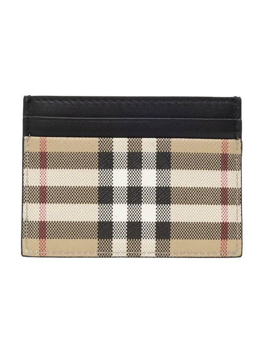 SANDON Vintage Check Card Wallet Beige - BURBERRY - BALAAN 1