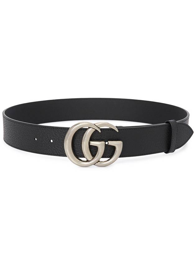 GG Marmont Double Buckle Belt Black Silver - GUCCI - BALAAN 3