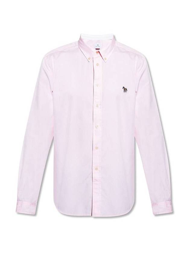 Men's Logo Patch Long Sleeve Shirt Light Pink - PAUL SMITH - BALAAN.