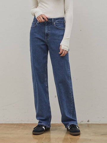 Denim straight fit basic pants indigo - RYUL+WAI: - BALAAN 1