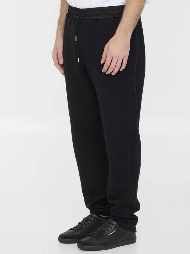 Molleton Doux Gots Track Pants Black - SAINT LAURENT - BALAAN 3