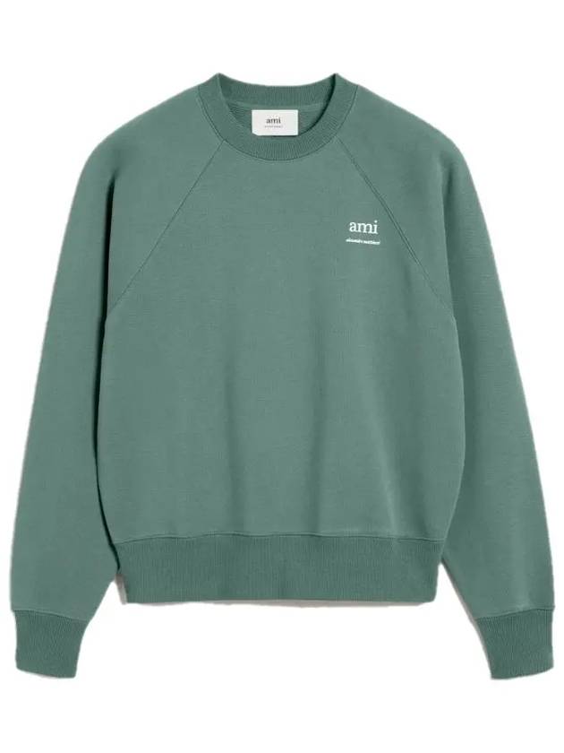 Logo Print Organic Cotton Sweatshirt Green - AMI - BALAAN 2