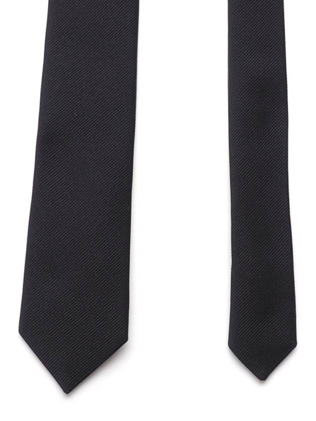 Men's Signature Evening Skinny Silk Tie Black - SAINT LAURENT - BALAAN 4