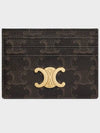 Triomphe Card Holder in Triomphe Canvas Tan - CELINE - BALAAN 3