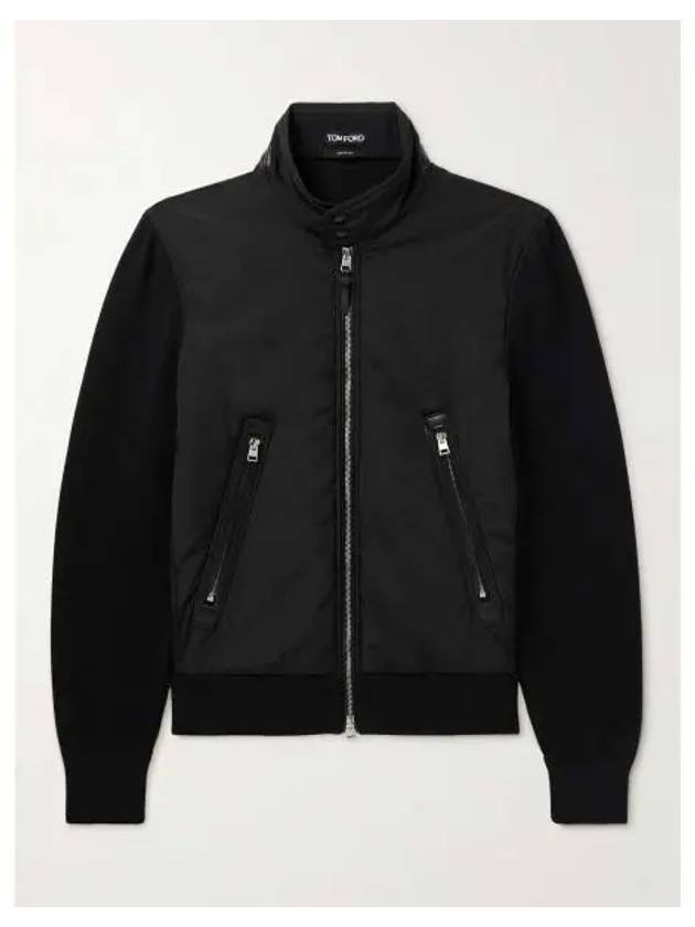 Men's Nylon Zip-Up Jacket Black - TOM FORD - BALAAN 2