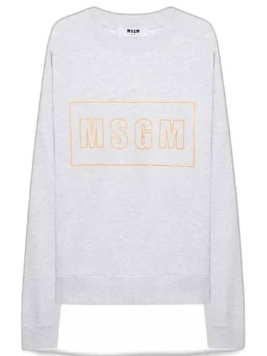 Neon Box Logo Cotton Sweatshirt Light Grey - MSGM - BALAAN 1