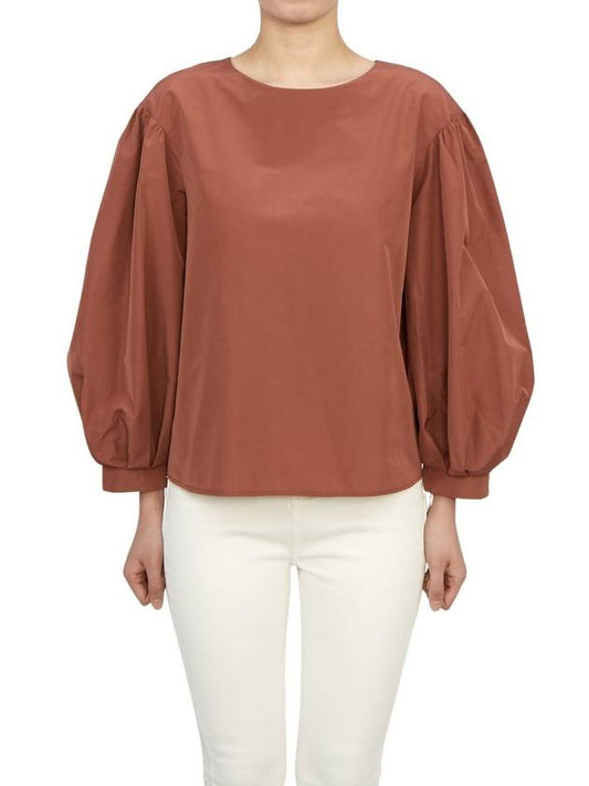 Zeus Back Button Puff Sleeve Blouse Red Brown - MAX MARA - BALAAN 2