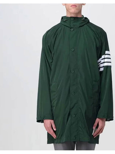 Poly Twill Diagonal Hooded Parka Dark Green - THOM BROWNE - BALAAN 2