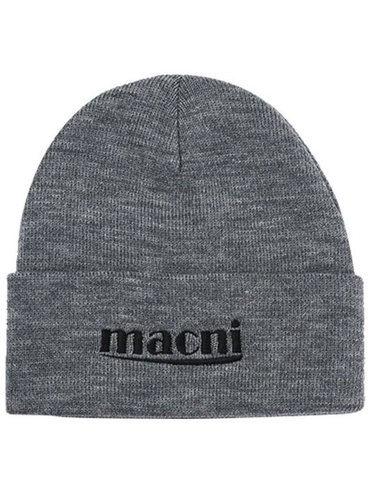 LOGO KNIT BEANIE GRAY - MACNI - BALAAN 1