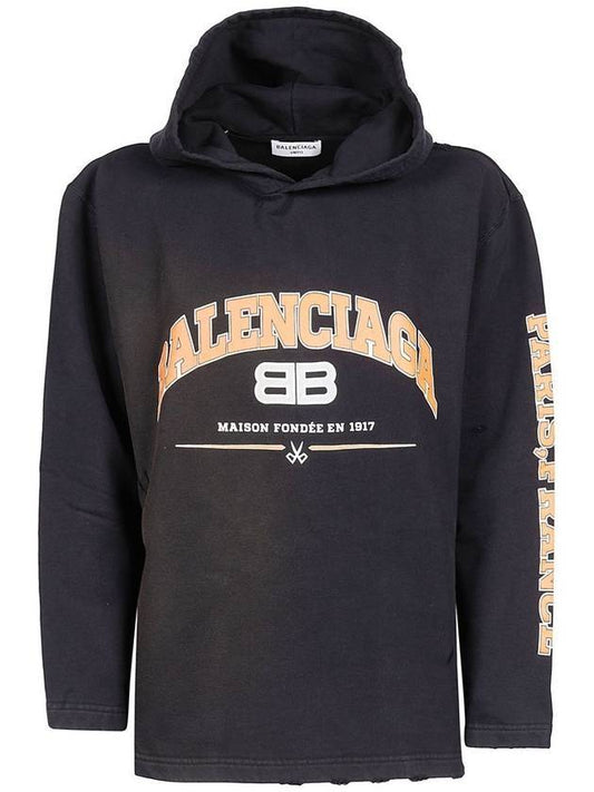 BB logo hood black - BALENCIAGA - BALAAN.