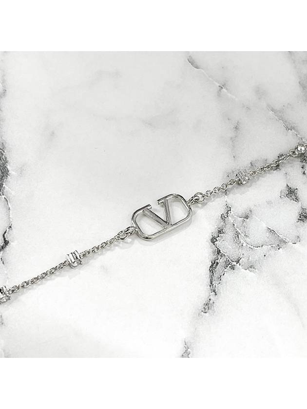 Signature Cable Link Chain Bracelet Silver - VALENTINO - BALAAN 9