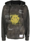 MAISON smile graphic print hoodie black - MIHARA YASUHIRO - BALAAN.