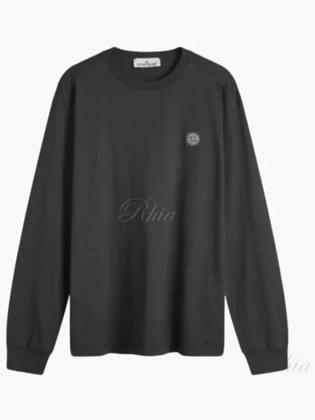 Chest Patch Long Sleeve T-Shirt Black - STONE ISLAND - BALAAN 2