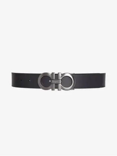 Gancini Reversible Adjustable Leather Belt Black Dark Brown - SALVATORE FERRAGAMO - BALAAN 2