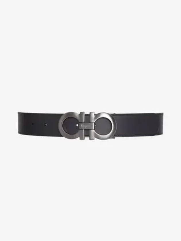 Gancini Reversible Adjustable Leather Belt Black Dark Brown - SALVATORE FERRAGAMO - BALAAN 3