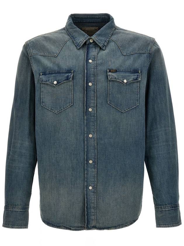 Denim Long Sleeve Shirt Blue - POLO RALPH LAUREN - BALAAN 2