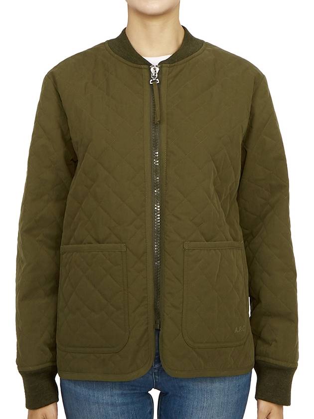 Elea Quilting Zip-Up Jacket Khaki - A.P.C. - BALAAN 4