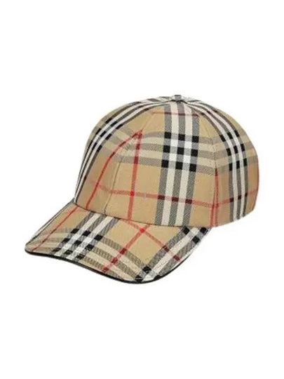 Check Cotton Ball Cap Beige - BURBERRY - BALAAN 2