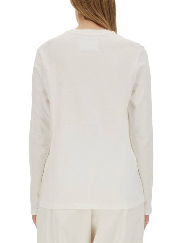 Logo Print Cotton Long Sleeve T-Shirt White - JIL SANDER - BALAAN 4