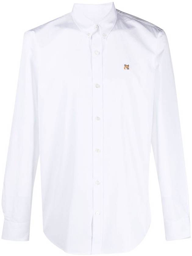 Small Fox Head Patch Classic Long Slevee Shirt White - MAISON KITSUNE - BALAAN 2