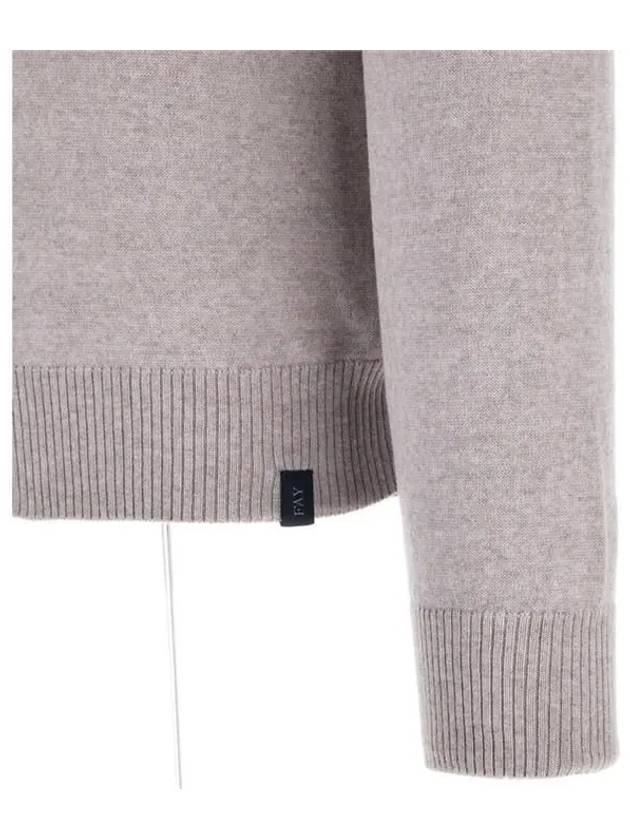 Virgin Wool Turtleneck Sweater Light Gray - FAY - BALAAN 5