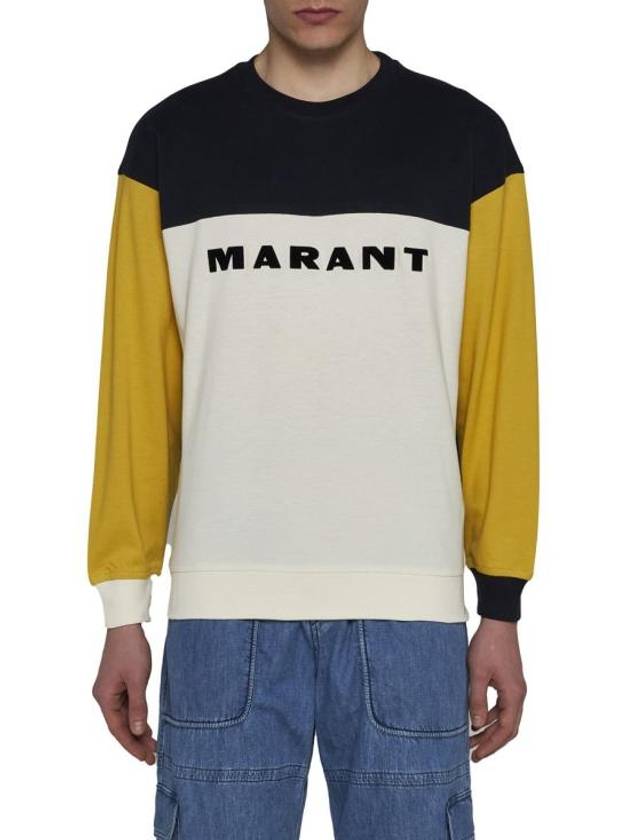 Afton Logo Cotton Sweatshirt Yellow - ISABEL MARANT - BALAAN 4