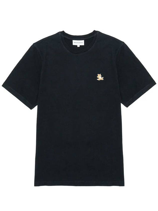 Chillax Fox Patch Regular Short Sleeve T-Shirt Black - MAISON KITSUNE - BALAAN 2