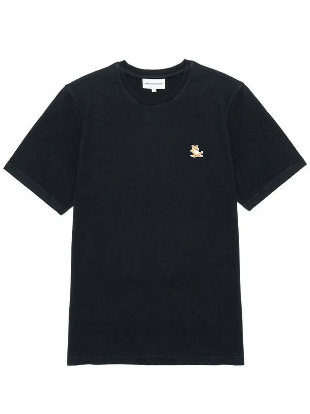 Chillax Fox Patch Regular Short Sleeve T-Shirt Black - MAISON KITSUNE - BALAAN 3