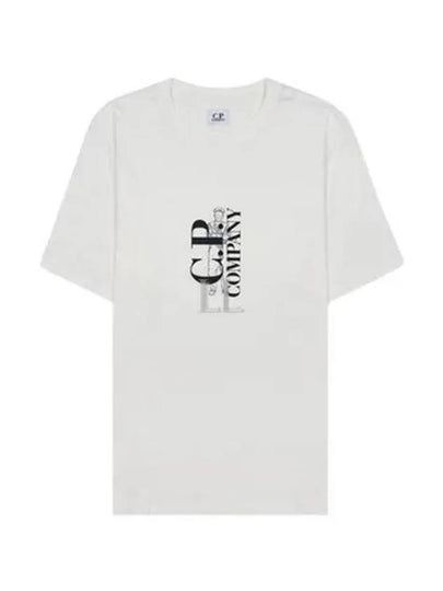 Logo Short Sleeve T-Shirt White - CP COMPANY - BALAAN 2