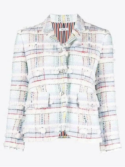 Madras Pouf Tweed High Armhole Sport Jacket - THOM BROWNE - BALAAN 2