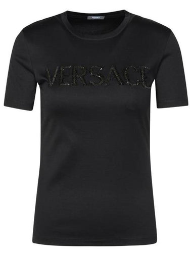 Short Sleeve T-Shirt 1014269 1A011781B000 Black - VERSACE - BALAAN 1