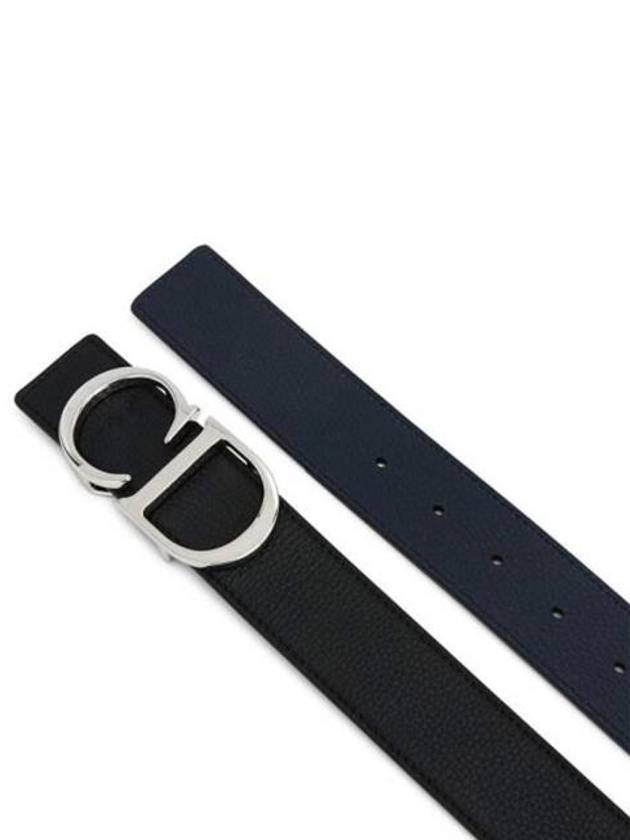 CD Logo Reversible Leather Belt Black Navy - DIOR - BALAAN 4