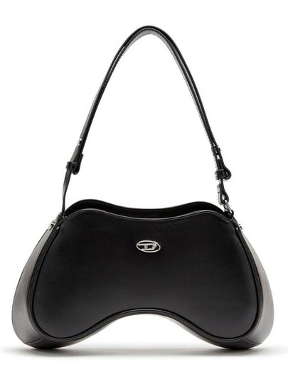 Play Semi Gloss Leather Shoulder Bag Black - DIESEL - BALAAN 2