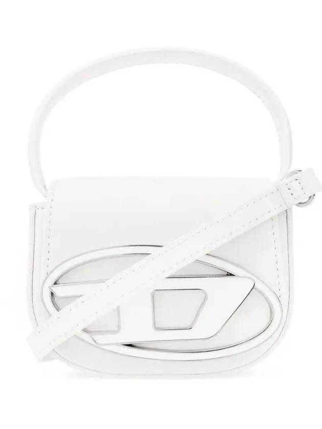 1DR Round Logo Leather Mini Shoulder Bag White - DIESEL - BALAAN 2