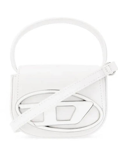 1DR Round Logo Leather Mini Shoulder Bag White - DIESEL - BALAAN 2