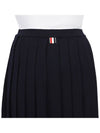 Full Needle Stitch Merino Wool Tipping Pleated Skirt Navy - THOM BROWNE - BALAAN 8