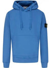 Wappen Patch Cotton Fleece Hoodie Blue - STONE ISLAND - BALAAN 2