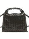 Intrecciato leather mini hop crossbody bag khaki - BOTTEGA VENETA - BALAAN 3