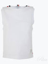 Women's Pick Rib Gusset Boat Neck Sleeveless White - THOM BROWNE - BALAAN 2