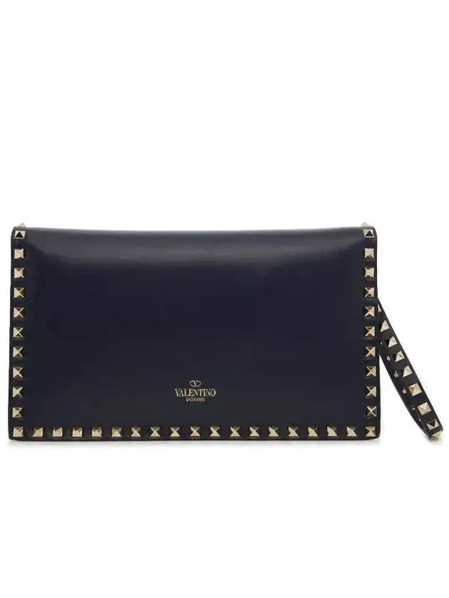 Rockstud Flap ClutchIW0B0399NBD M30 Navy - VALENTINO - BALAAN 4