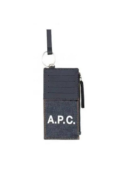 Axel Strap Leather Card Wallet Dark Navy - A.P.C. - BALAAN 2