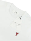 Small Heart Logo Boxy Fit Short Sleeve T-Shirt White - AMI - BALAAN 3