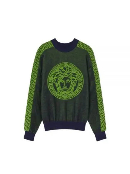 La Greca Medusa Terry Sweatshirt Dark Green - VERSACE - BALAAN 2