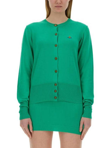 Bea Knit Cardigan Green - VIVIENNE WESTWOOD - BALAAN 1