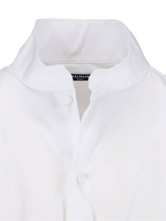 Men's Slim Cut Poplin Long Sleeve Shirt White - BALMAIN - BALAAN 5