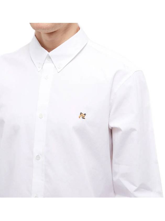 Small Fox Head Patch Classic Long Slevee Shirt White - MAISON KITSUNE - BALAAN 5