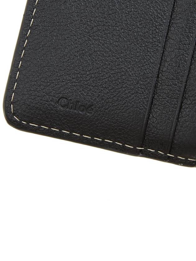 Edith Small Tri-Fold Buffalo Leather Bicycle Wallet Black - CHLOE - BALAAN.