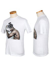 graphic print short sleeve t-shirt white - NEIL BARRETT - BALAAN.